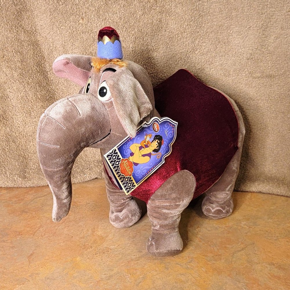 Vintage Disney Store Aladdin Abu as Elephant Plush 14” Stuffed Animal Toy NWT